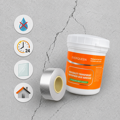 SealShield Pro™ — Sellador Impermeabilizante Transparente 300g + Cinta Reforzada 5x5 | Protección Total Contra Filtraciones