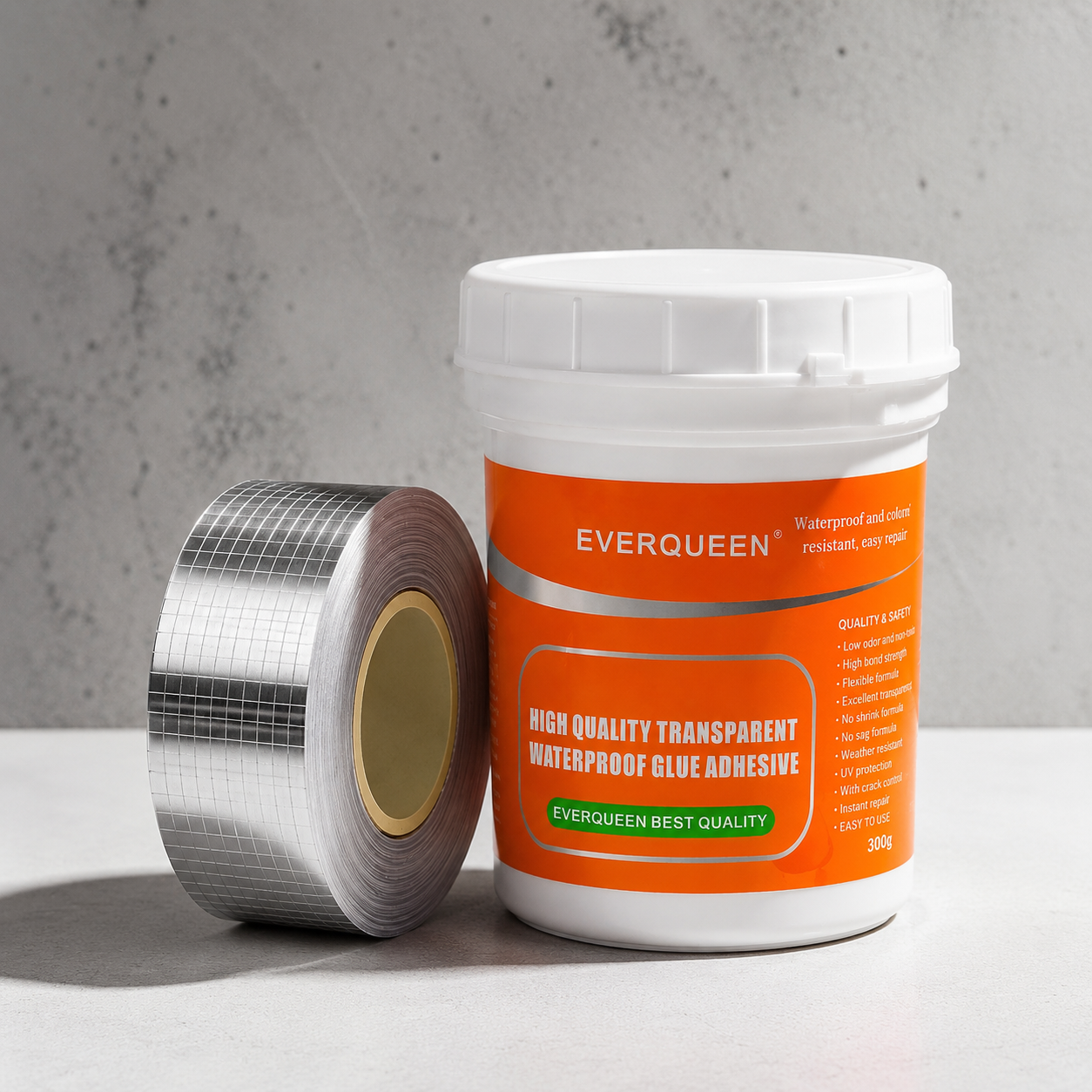 SealShield Pro™ — Sellador Impermeabilizante Transparente 300g + Cinta Reforzada 5x5 | Protección Total Contra Filtraciones