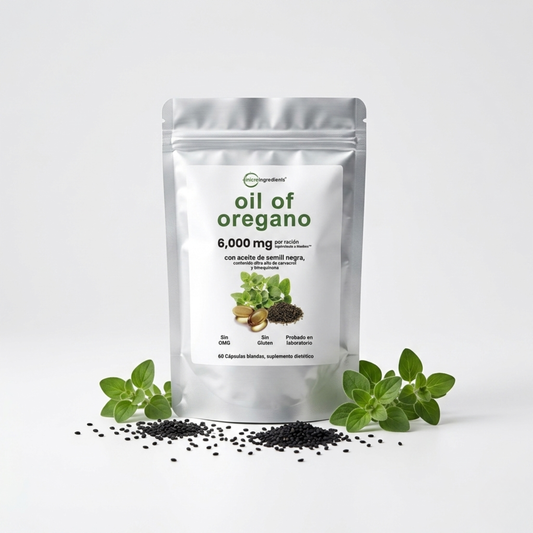 OregaShield™ – Defensa Natural Ultra Potente 6000mg | Carvacrol + Semilla Negra + Timoquinona | Sin Gluten | Sin OMG | 60 Cápsulas